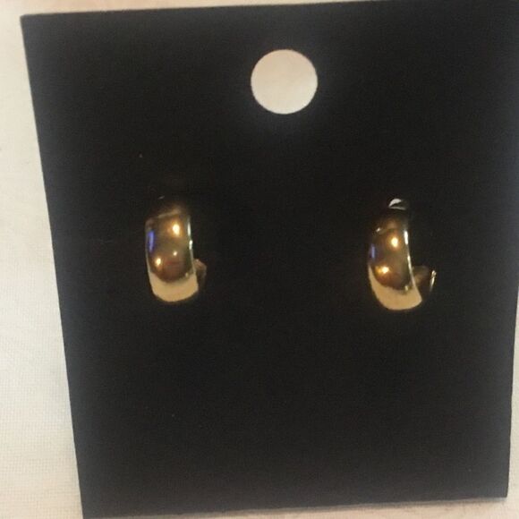 Gold Plated Tiny Hoop Pierced Earrings - Picture 1 of 6
